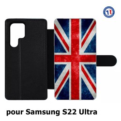 Etui cuir pour Samsung Galaxy S22 Ultra Drapeau Royaume uni - United Kingdom Flag