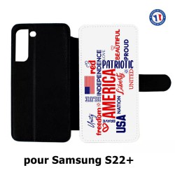 Etui cuir pour Samsung Galaxy S22 Plus USA lovers - drapeau USA - patriot