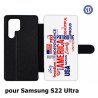 Etui cuir pour Samsung Galaxy S22 Ultra USA lovers - drapeau USA - patriot