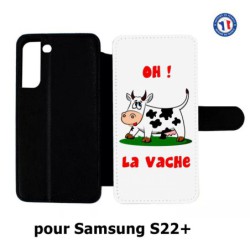 Etui cuir pour Samsung Galaxy S22 Plus Oh la vache - coque humoristique