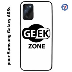 Coque pour Samsung Galaxy A03s Logo Geek Zone noir & blanc