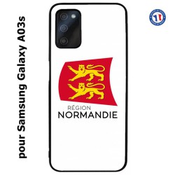 Coque pour Samsung Galaxy A03s Logo Normandie - Écusson Normandie - 2 léopards