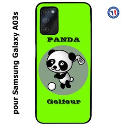 Coque pour Samsung Galaxy A03s Panda golfeur - sport golf - panda mignon