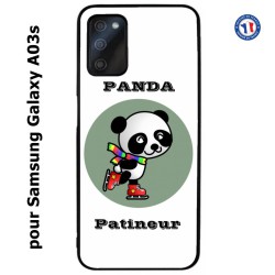 Coque pour Samsung Galaxy A03s Panda patineur patineuse - sport patinage