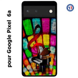 Coque pour Google Pixel 6a clé de sol piano - solfège - musique