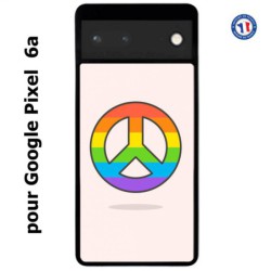 Coque pour Google Pixel 6a Peace and Love LGBT - couleur arc en ciel