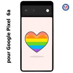 Coque pour Google Pixel 6a Rainbow hearth LGBT - couleur arc en ciel Coeur LGBT