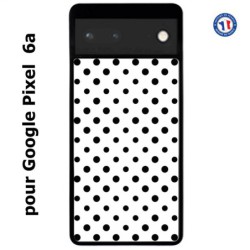 Coque pour Google Pixel 6a motif géométrique pattern noir et blanc - ronds noirs