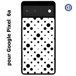 Coque pour Google Pixel 6a motif géométrique pattern noir et blanc - ronds noirs sur fond blanc