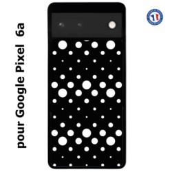 Coque pour Google Pixel 6a motif géométrique pattern N et B ronds noir sur blanc