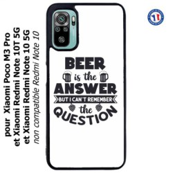 Coque pour Xiaomi Redmi Note 10 5G et 10T 5G Beer is the answer Humour Bière