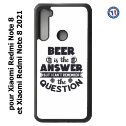 Coque pour Xiaomi Redmi Note 8 et Note 8 2021 Beer is the answer Humour Bière