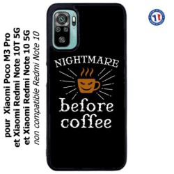 Coque pour Xiaomi Redmi Note 10 5G et 10T 5G Nightmare before Coffee - coque café