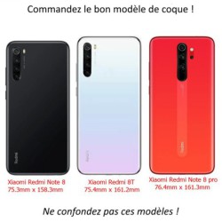 Coque pour Xiaomi Redmi Note 8 et Note 8 2021 Tour Eiffel Paris France - coque noire TPU souple