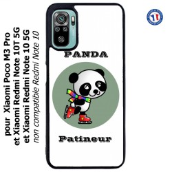 Coque pour Xiaomi Redmi Note 10 5G et 10T 5G Panda patineur patineuse - sport patinage