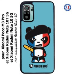 Coque pour Xiaomi Redmi Note 10 5G et 10T 5G PANDA BOO© Français béret baguette - coque humour