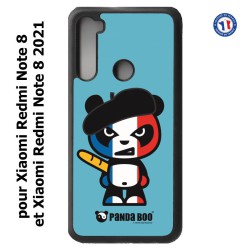 Coque pour Xiaomi Redmi Note 8 et Note 8 2021 PANDA BOO© Français béret baguette - coque humour