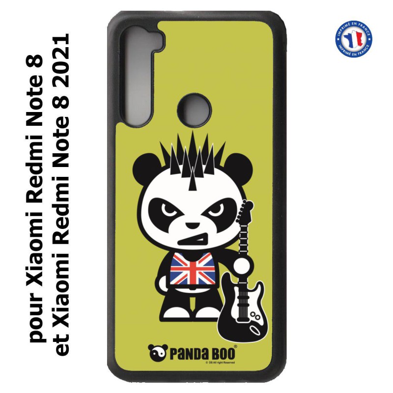 Coque pour Xiaomi Redmi Note 8 et Note 8 2021 PANDA BOO© Punk Musique Guitare - coque humour