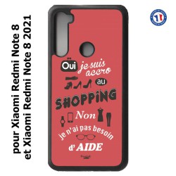 Coque pour Xiaomi Redmi Note 8 et Note 8 2021 ProseCafé© coque Humour : OUI je suis accro au Shopping