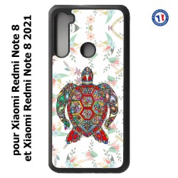 Coque pour Xiaomi Redmi Note 8 et Note 8 2021 Tortue art floral