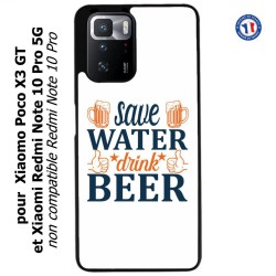 Coque pour Xiaomi Redmi Note 10 PRO 5G Save Water Drink Beer Humour Bière