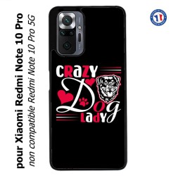 Coque pour Xiaomi Redmi Note 10 PRO Crazy Dog Lady - Chien