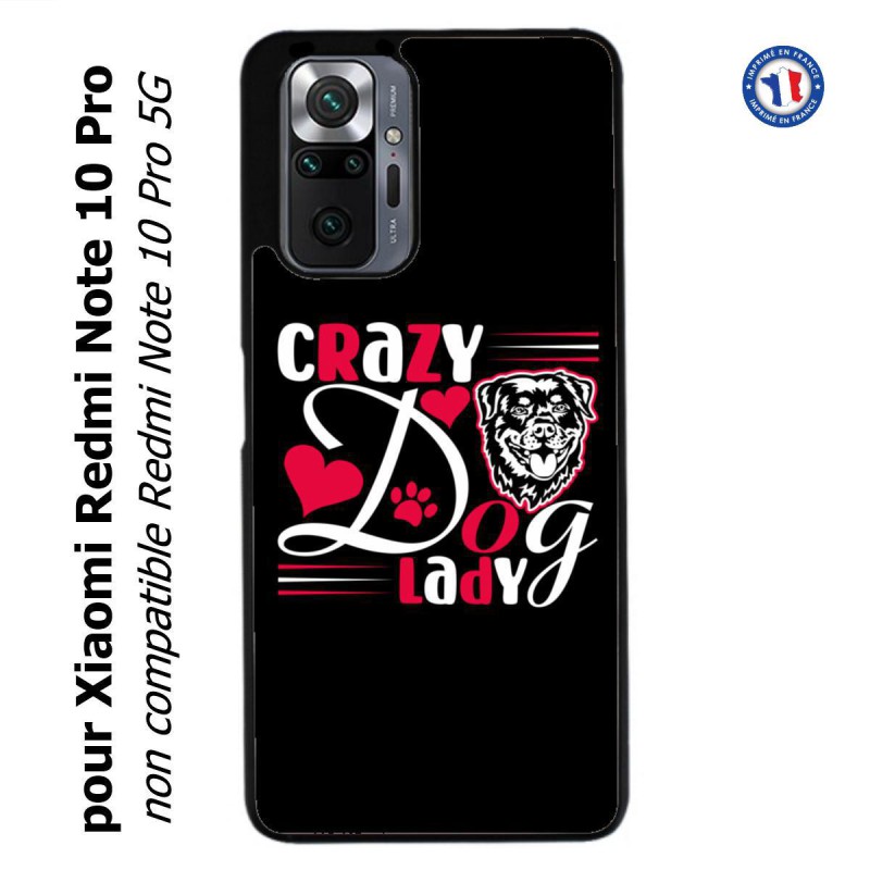 Coque pour Xiaomi Redmi Note 10 PRO Crazy Dog Lady - Chien