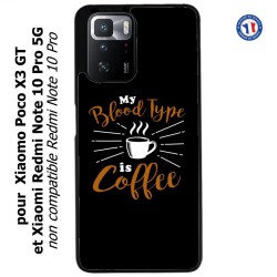 Coque pour Xiaomi Poco X3 GT My Blood Type is Coffee - coque café