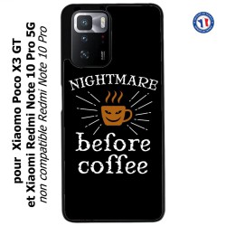 Coque pour Xiaomi Poco X3 GT Nightmare before Coffee - coque café