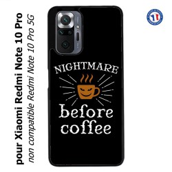 Coque pour Xiaomi Redmi Note 10 PRO Nightmare before Coffee - coque café
