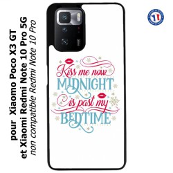 Coque pour Xiaomi Poco X3 GT Kiss me now Midnight is past my Bedtime amour embrasse-moi