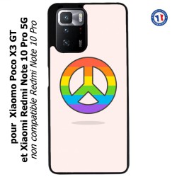 Coque pour Xiaomi Poco X3 GT Peace and Love LGBT - couleur arc en ciel