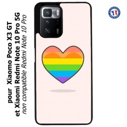 Coque pour Xiaomi Poco X3 GT Rainbow hearth LGBT - couleur arc en ciel Coeur LGBT
