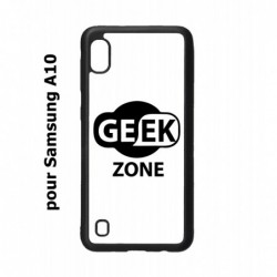 Coque noire pour Samsung Galaxy A10 Logo Geek Zone noir & blanc