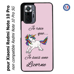 Coque pour Xiaomi Redmi Note 10 PRO Je rêve que je suis une Licorne