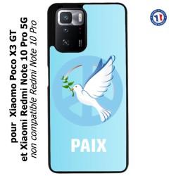 Coque pour Xiaomi Redmi Note 10 PRO 5G blanche Colombe de la Paix
