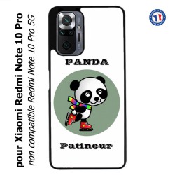 Coque pour Xiaomi Redmi Note 10 PRO Panda patineur patineuse - sport patinage