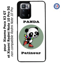 Coque pour Xiaomi Redmi Note 10 PRO 5G Panda patineur patineuse - sport patinage