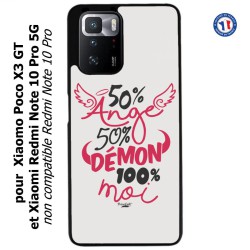 Coque pour Xiaomi Redmi Note 10 PRO 5G ProseCafé© coque Humour : 50% Ange 50% Démon 100% moi