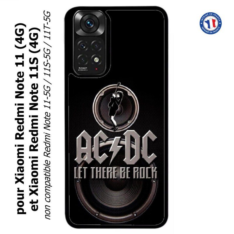 Coque pour Xiaomi Redmi Note 11 (4G) et Note 11S (4G) groupe rock AC/DC musique rock ACDC