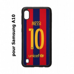 Coque noire pour Samsung Galaxy A10 maillot 10 Lionel Messi FC Barcelone Foot