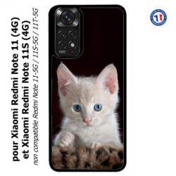 Coque pour Xiaomi Redmi Note 11 (4G) et Note 11S (4G) Bébé chat tout mignon - chaton yeux bleus