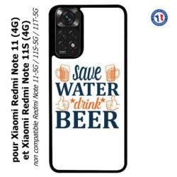Coque pour Xiaomi Redmi Note 11 (4G) et Note 11S (4G) Save Water Drink Beer Humour Bière