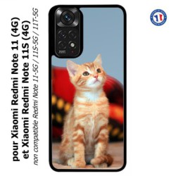 Coque pour Xiaomi Redmi Note 11 (4G) et Note 11S (4G) Adorable chat - chat robe cannelle