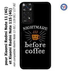 Coque pour Xiaomi Redmi Note 11 (4G) et Note 11S (4G) Nightmare before Coffee - coque café