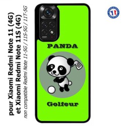 Coque pour Xiaomi Redmi Note 11 (4G) et Note 11S (4G) Panda golfeur - sport golf - panda mignon