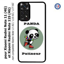 Coque pour Xiaomi Redmi Note 11 (4G) et Note 11S (4G) Panda patineur patineuse - sport patinage