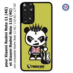 Coque pour Xiaomi Redmi Note 11 (4G) et Note 11S (4G) PANDA BOO© Punk Musique Guitare - coque humour