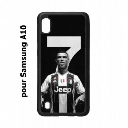Coque noire pour Samsung Galaxy A10 Ronaldo CR7 Juventus Foot numéro 7