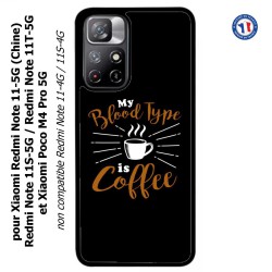 Coque pour Xiaomi Poco M4 Pro 5G My Blood Type is Coffee - coque café
